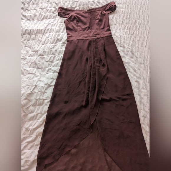 Ever new burgundy off shoulder dress for party - Picture 3 of 6